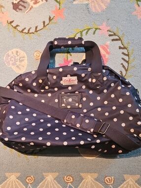 Cath Kidston Navy and White Polka Dot Travel Holdall